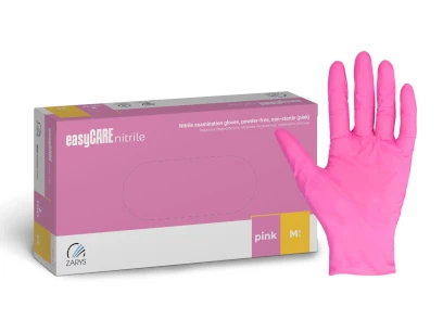 Rukavice vyšetrovacie nitrilové ružové EasyCare M/100ks